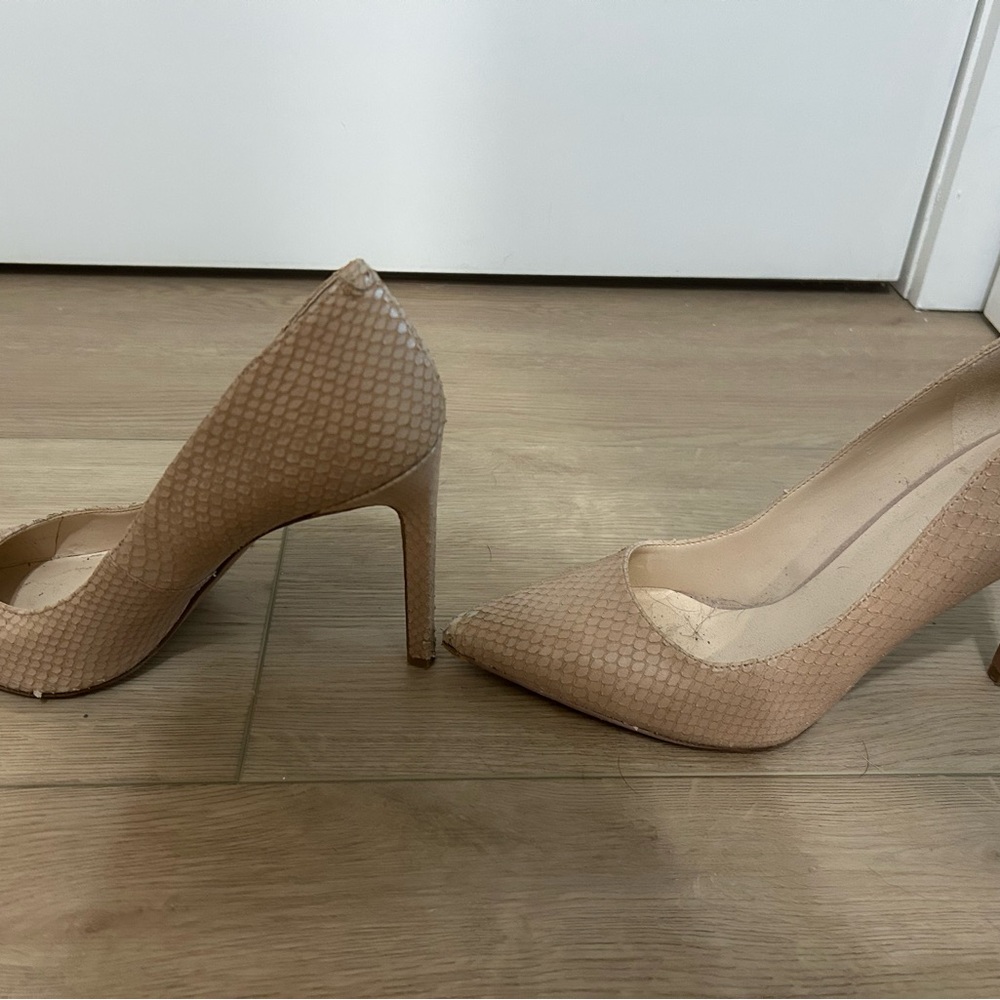 Nine West Tan Stiletto Heels with Pointed Toe